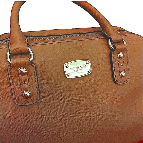 MICHAEL KORS ACORN SAFFIANO LEATHER SATCHEL BAG W/ CROSSBODY STRAPS EUC - Picture 11 of 15